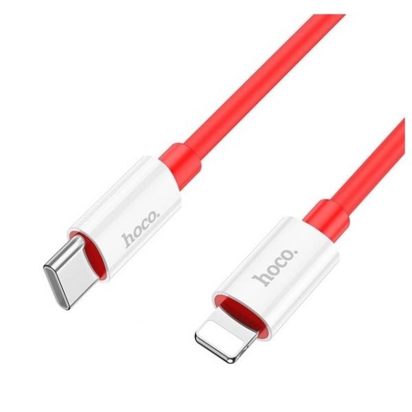 Кабель Hoco X87 Magic silicone PD charging data cable for Lightning Red