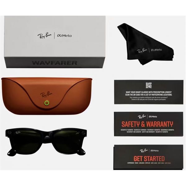 Смарт-окуляри Ray-Ban Meta Wayfarer Shiny Black Frame Clear Lens (RW4006 601/SB 50-22)