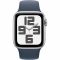 Apple Watch SE 2 GPS 40mm Silver Aluminium Case with Storm Blue Sport Band M/L (MRE23)