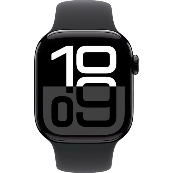 Apple Watch Series 10 GPS 42mm Jet Black Aluminum Case with Black Sport Band S/M MWWE3