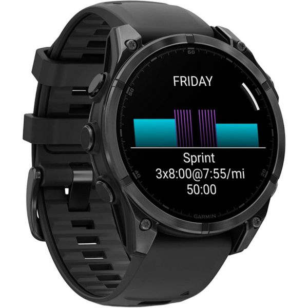 Смарт-годинник Garmin Fenix 8 47mm AMOLED Slate Gray with Black Silicone Band (010-02904-00)