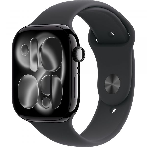 Apple Watch Series 11 GPS 46mm Jet Black Alu. Case w. Black S. Band - M/L (MEUX4)