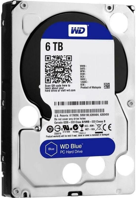 Накопичувач HDD SATA 6.0TB WD Blue 5400rpm 256MB (WD60EZAZ)