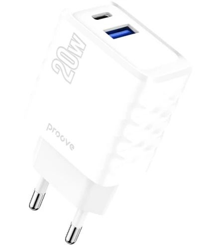 МЗП Proove Speed Surge 20W (USB + Type-C) (white)