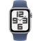 Apple Watch SE 2 2024 GPS 44mm Silver Aluminium Case with Denim Sport Band M/L MXER3