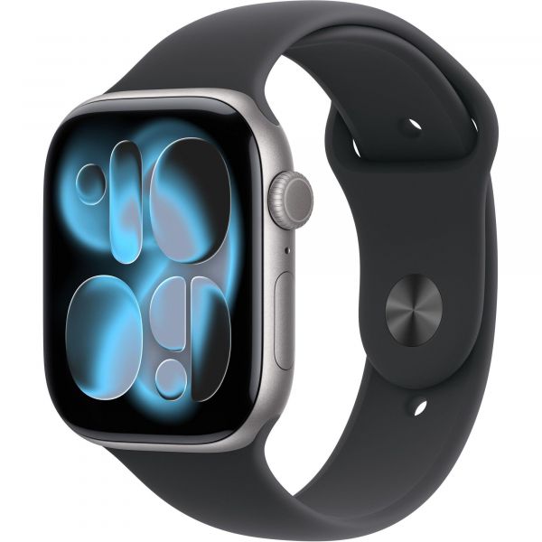 Apple Watch Series 11 GPS 46mm Space Grey Aluminium Case with Black Sport Band M/L MEV44