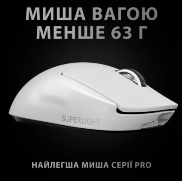 Миша Logitech G Pro X Superlight Wireless White (910-005942)