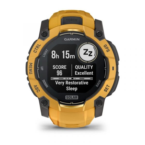 Смарт-годинник Garmin Instinct 3 50mm Solar Sunburst with Sunburst/Gray Band (010-02935-02/42)
