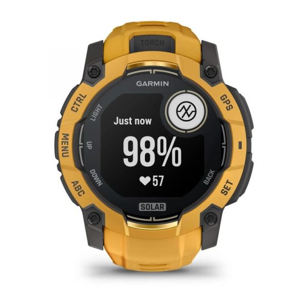 Смарт-годинник Garmin Instinct 3 50mm Solar Sunburst with Sunburst/Gray Band (010-02935-02/42)