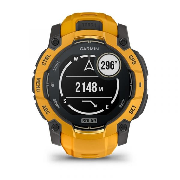 Смарт-годинник Garmin Instinct 3 50mm Solar Sunburst with Sunburst/Gray Band (010-02935-02/42)