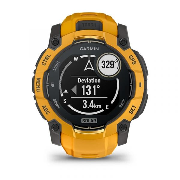 Смарт-годинник Garmin Instinct 3 50mm Solar Sunburst with Sunburst/Gray Band (010-02935-02/42)