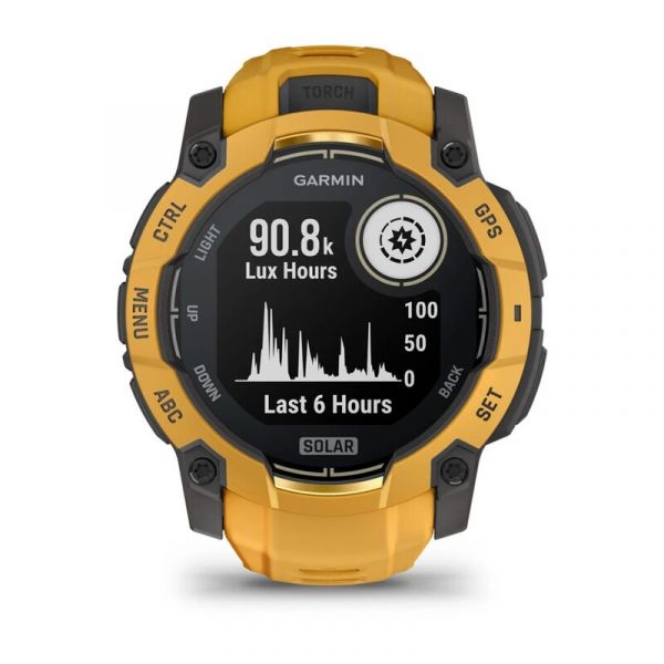 Смарт-годинник Garmin Instinct 3 50mm Solar Sunburst with Sunburst/Gray Band (010-02935-02/42)