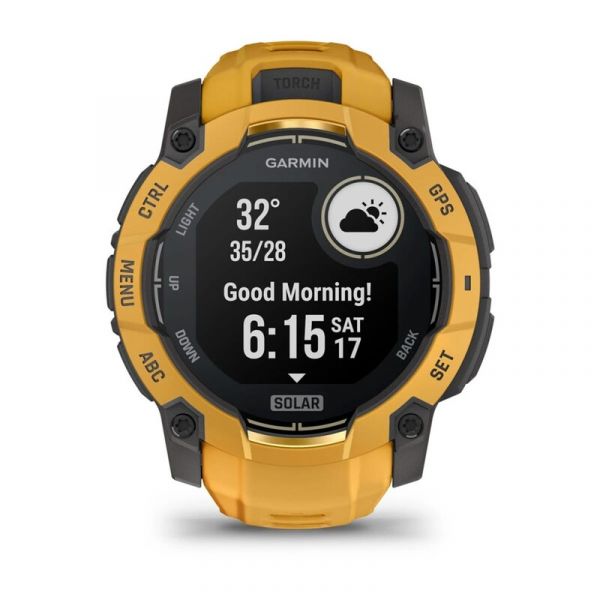 Смарт-годинник Garmin Instinct 3 50mm Solar Sunburst with Sunburst/Gray Band (010-02935-02/42)