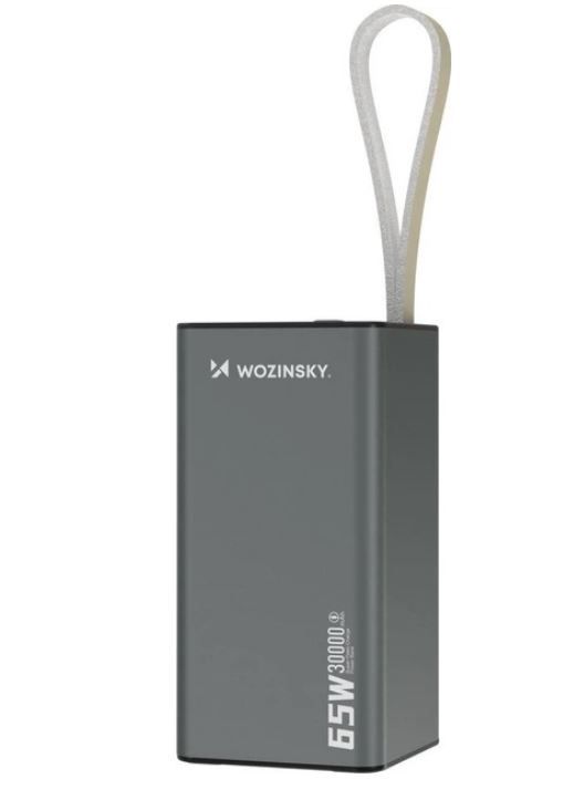 Зовнішній акумулятор Wozinsky 30000mAh K65+ 65W PD,QC USB-A,2xUSB-C Gray