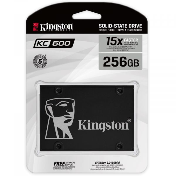 SSD накопичувач 256GB Kingston KC600 2.5" SATAIII 3D TLC (SKC600/256G)