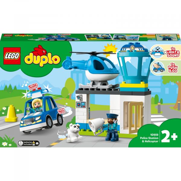 Блоковий конструктор LEGO DUPLO Реск'ю Поліцейська дільниця та гелікоптер (10959)