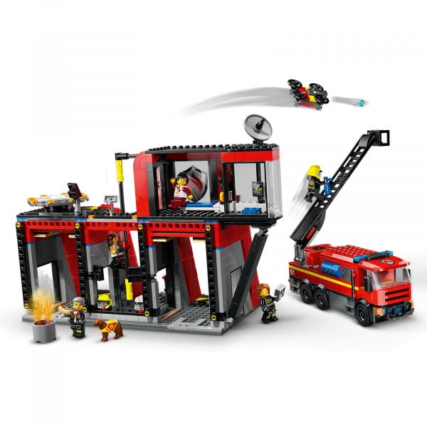 Блоковий конструктор LEGO City Пожежне депо з пожежною машиною (60414)