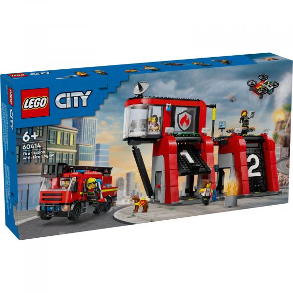 Блоковий конструктор LEGO City Пожежне депо з пожежною машиною (60414)