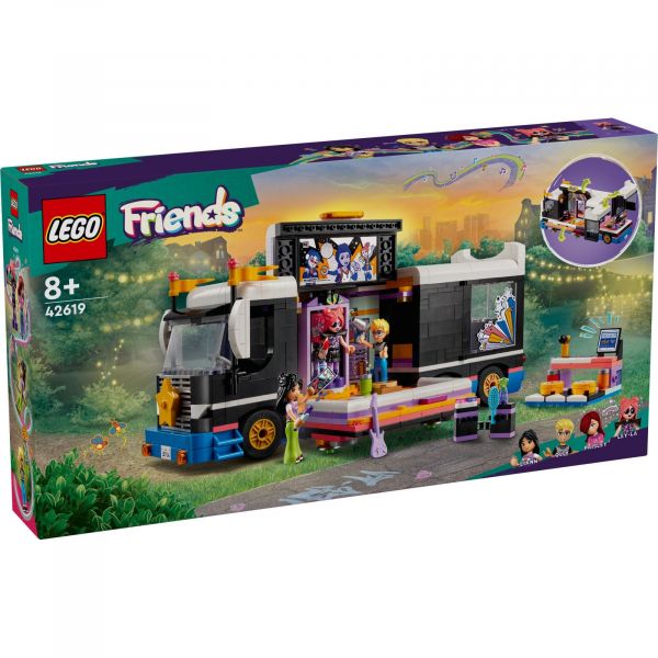 Блоковий конструктор LEGO Friends Автобус для музичного туру попзірки (42619)