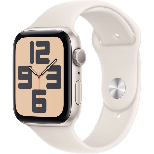 Apple Watch SE 2 2024 GPS 44mm Starlight Aluminium Case with Starlight Sport Band M/L MXEV3