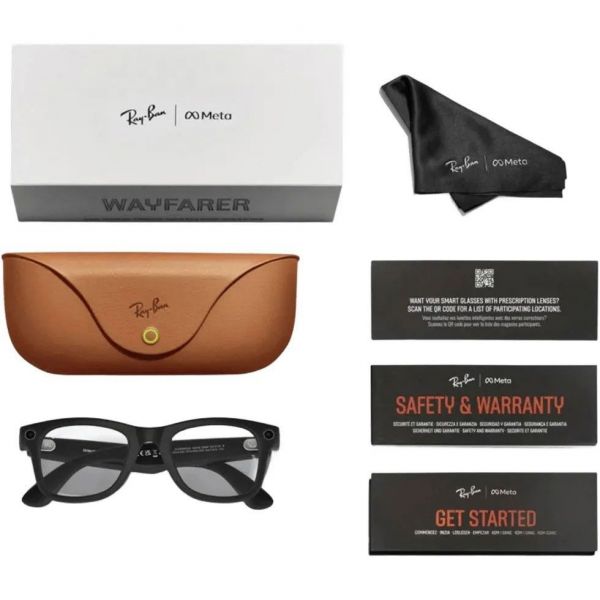 Смарт-окуляри Ray-Ban Meta Wayfarer Large Matte Black/Clear to Graphite Green (RW4008 601S1M 53-22)