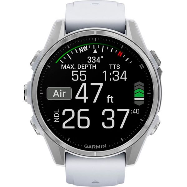 Смарт-годинник Garmin Fenix 8 43mm AMOLED Silver with Whitestone Silicone Band (010-02903-00)