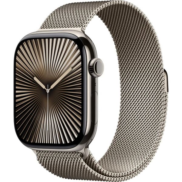 Apple Watch Series 10 GPS + Cellular 46mm Natural Titanium Case  Natural Milanese Loop - M/L (MWYC3)