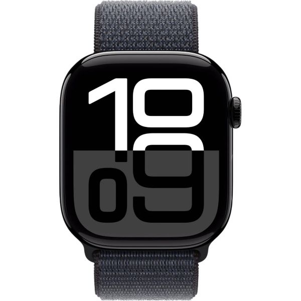 Apple Watch Series 10 GPS 46mm Jet Black Aluminum Case with Ink Sport Loop MWWR3