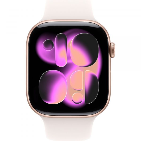Apple Watch Series 11 GPS 46mm Rose Gold Aluminium Case with Light Blush Sport Band M/L MEV74